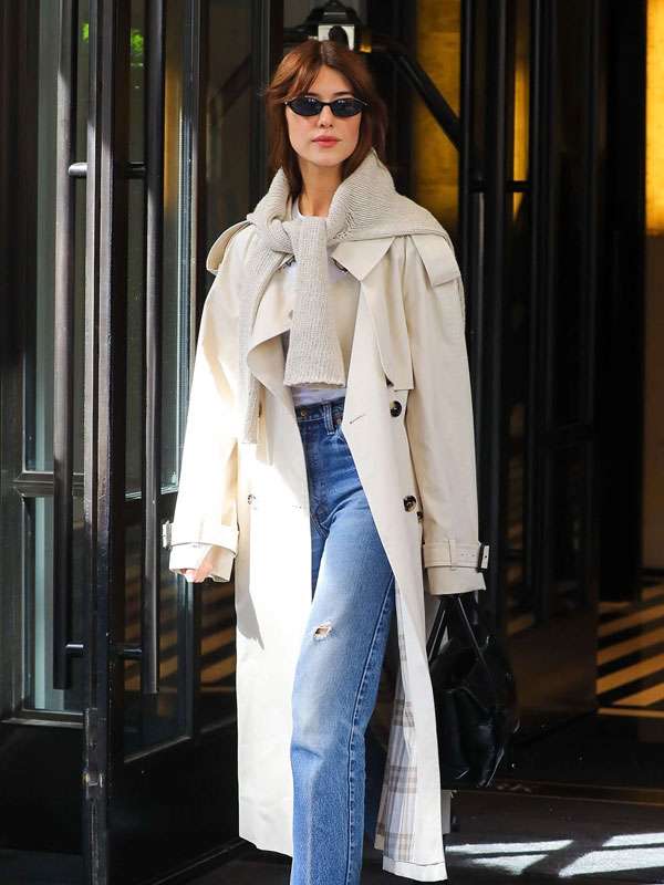NYC 2026 Daisy Edgar-Jones Cotton Trench Coat