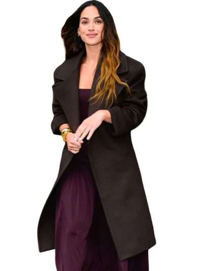 New York City Adria Arjona Brown Wool Coat