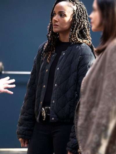 The Rookie S06 Nyla Harper Black Quilted Bomber Jacket