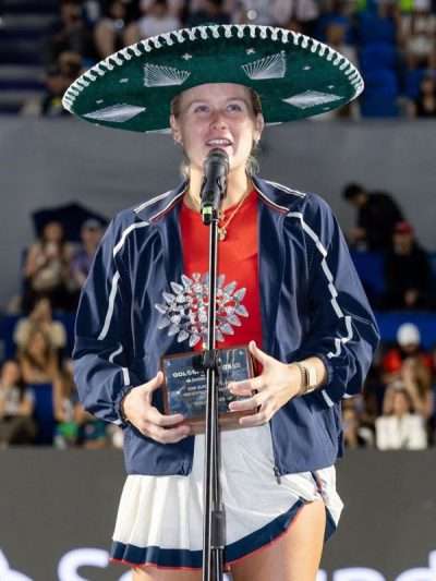 Peyton Stearns WTA 500 Guadalajara Open Akron Blue Track Jacket