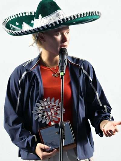 Peyton Stearns WTA 500 Guadalajara Open Akron 2026 Blue Track Jacket