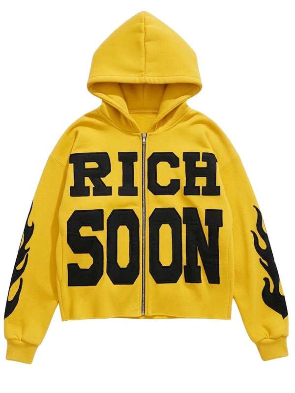 Rich Soon Fleece Yellow Hoodie