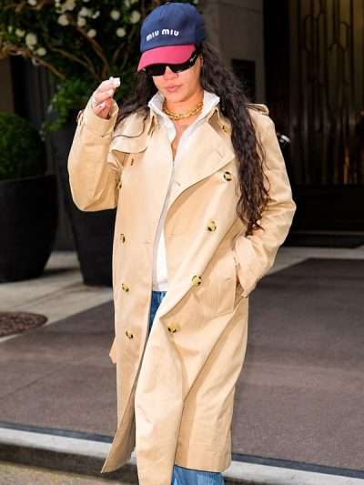 NYC 2026 Rihanna Beige Trench Coat