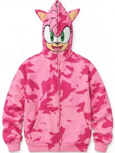 Sonic Amy Rose Pink Camo Hoodie