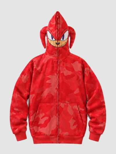 Sonic Knuckles Red Camo Hoodie