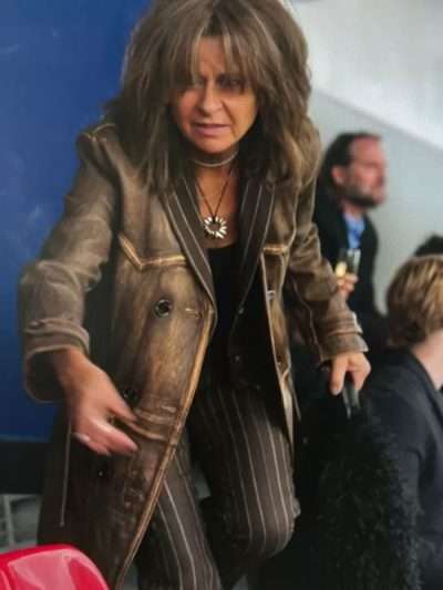 Ted Lasso S04 Zelda Southport Brown Leather Trench Coat