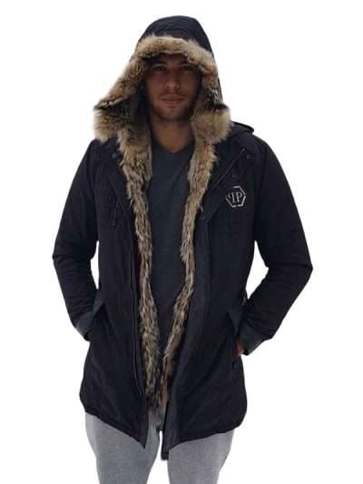 Top G Andrew Tate Black Hooded Fur Jacket