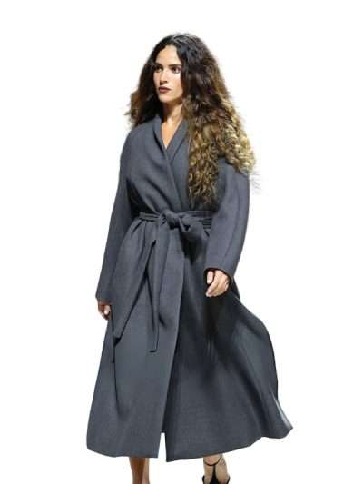 Vogue World Milano Adria Arjona Grey Coat