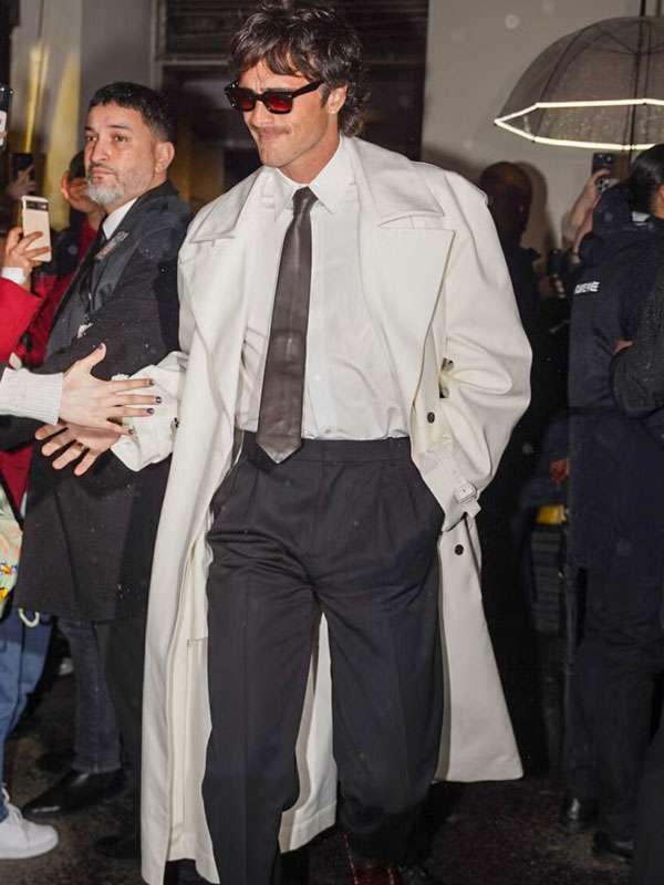 Wuthering Heights 2026 Premiere Night Jacob Elordi White Coat