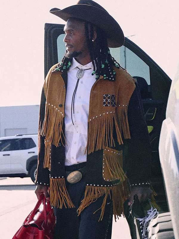 Dallas Cowboys CeeDee Lamb Fringe Leather Jacket