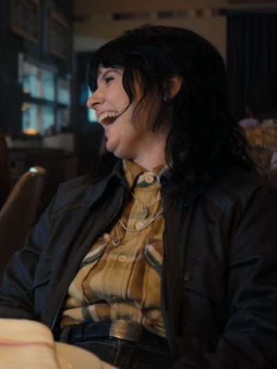Gabrielle Creevy Black Doves 2026 Black Bomber Jacket