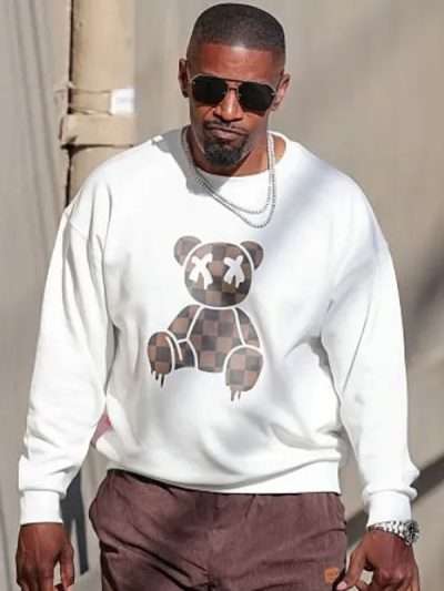 Jamie Foxx Jimmy Kimmel Live! 2026 Teddy Bear White Sweatshirt