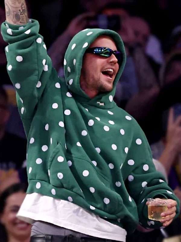 Justin Bieber Polka Dot Green Oversized Hoodie