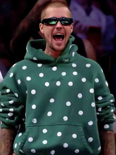 Justin Bieber 2026 Polka Dot Green Hoodie
