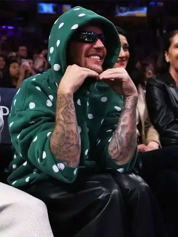 Justin Bieber 2026 Polka Dot Green Oversized Hoodie
