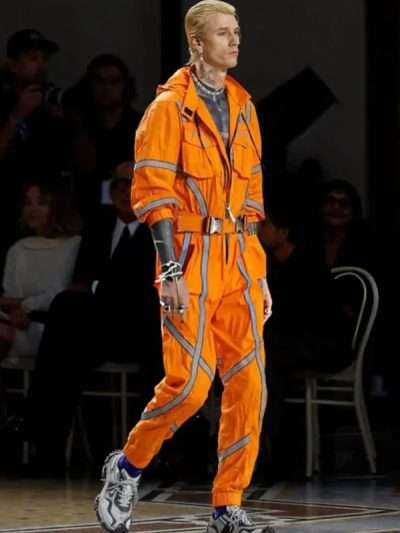 Machine Gun Kelly Milano 2026 Neon Orange Jumpsuit