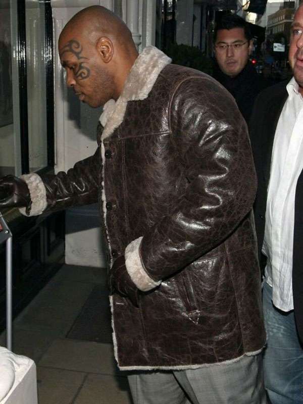 Mike Tyson’s Fight Vintage Shearling Brown Leather Jacket