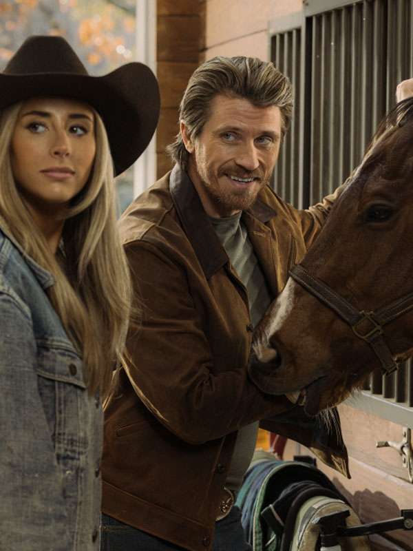 Mitch Keller Tulsa King S04 Brown Suede Leather Jacket