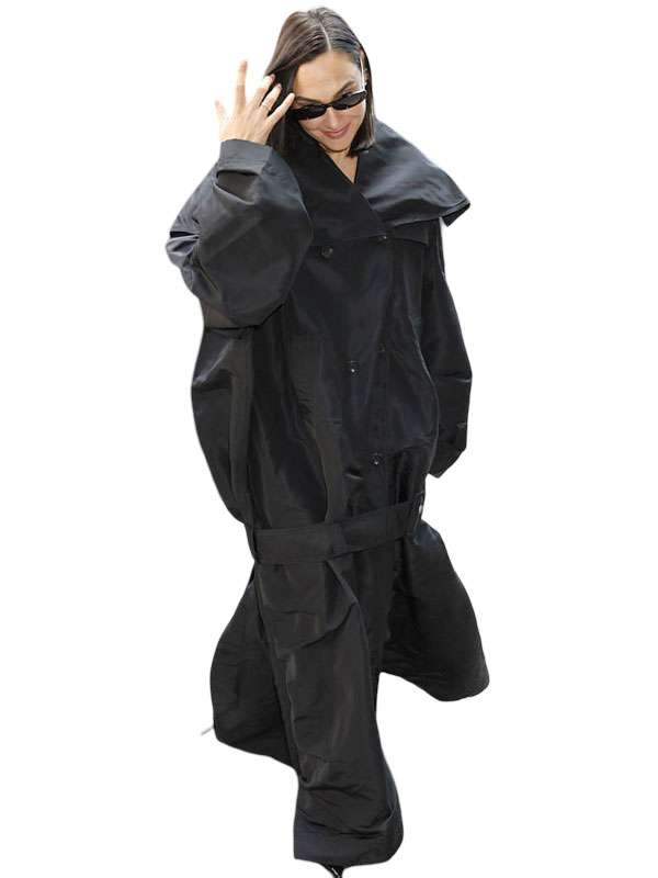 The Runner 2026 Promo Gal Gadot Black Long Coat