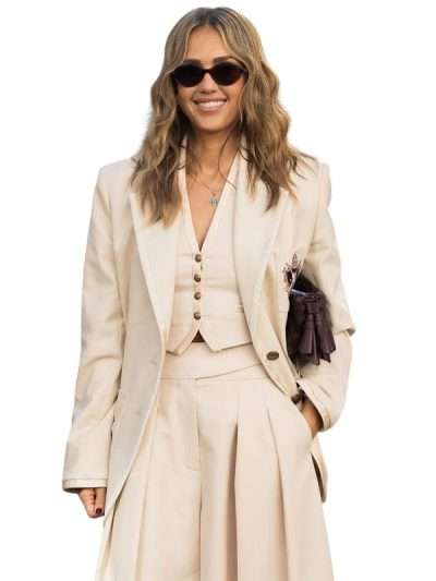 Jessica Alba Paris Fashion Week 2026 Long Blazer