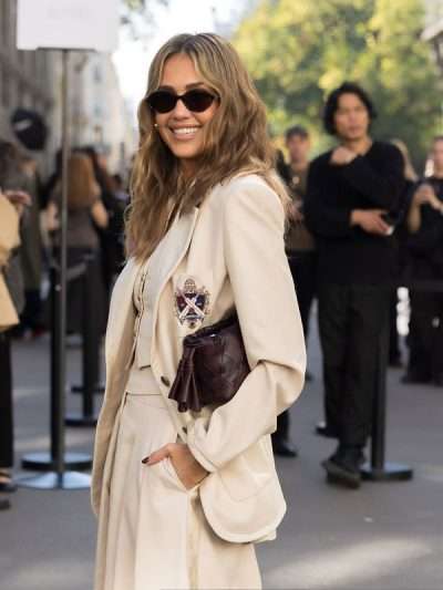 Paris Fashion Week 2026 Jessica Alba Off White Blazer