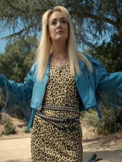 TV Series AHS Winter Anderson Blue Fringe Cropp Leather Jacket