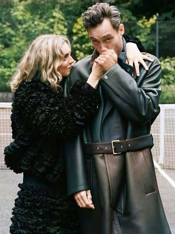 TV Series Rivals S02 Alex Hassell Black Leather Coat