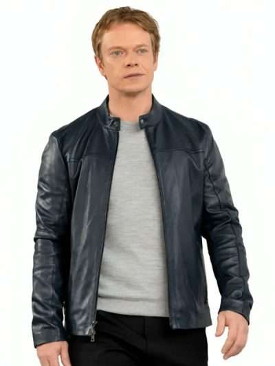 The Institute S02 Alfie Allen Black Leather Jacket