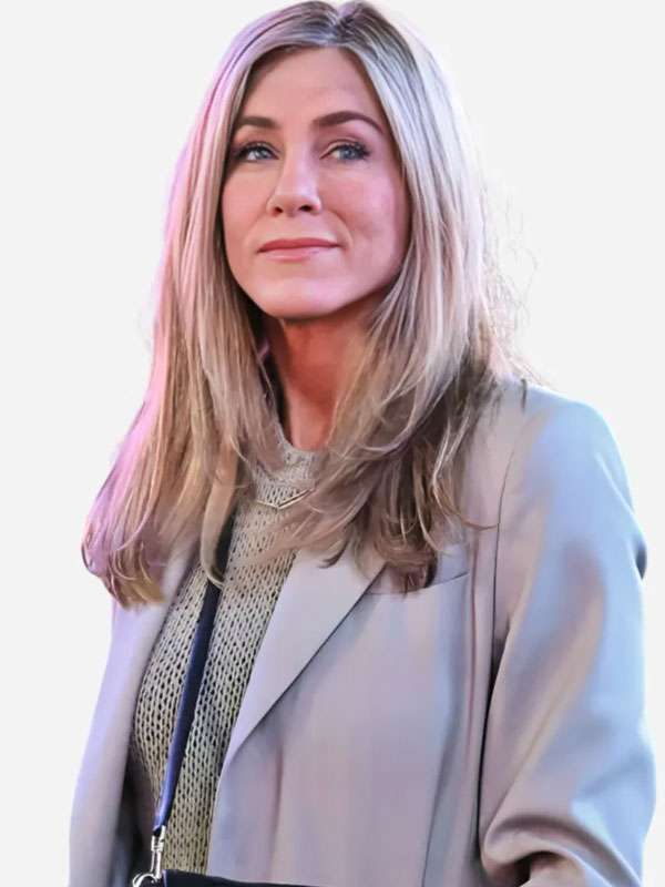 The Morning Show NYC 2026 Jennifer Aniston Moss Beige Long Coat