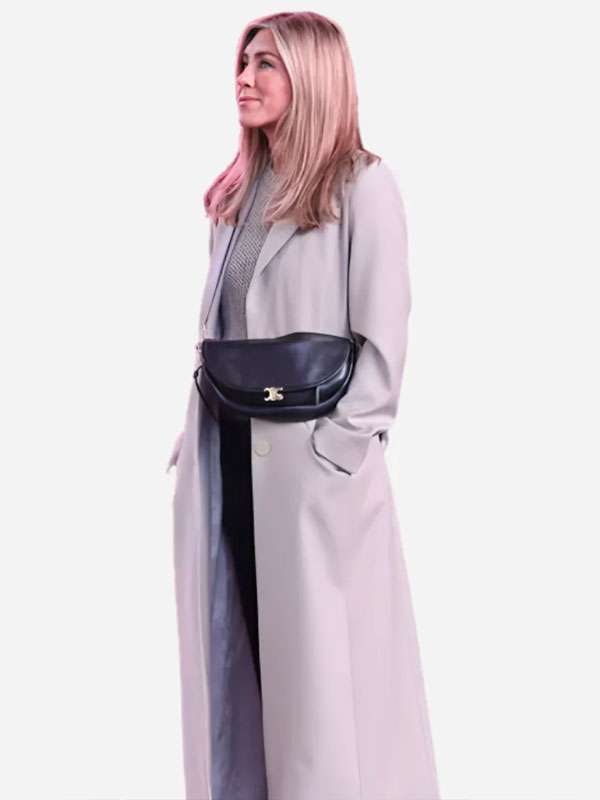 The Morning Show NYC Jennifer Aniston Moss Beige Coat