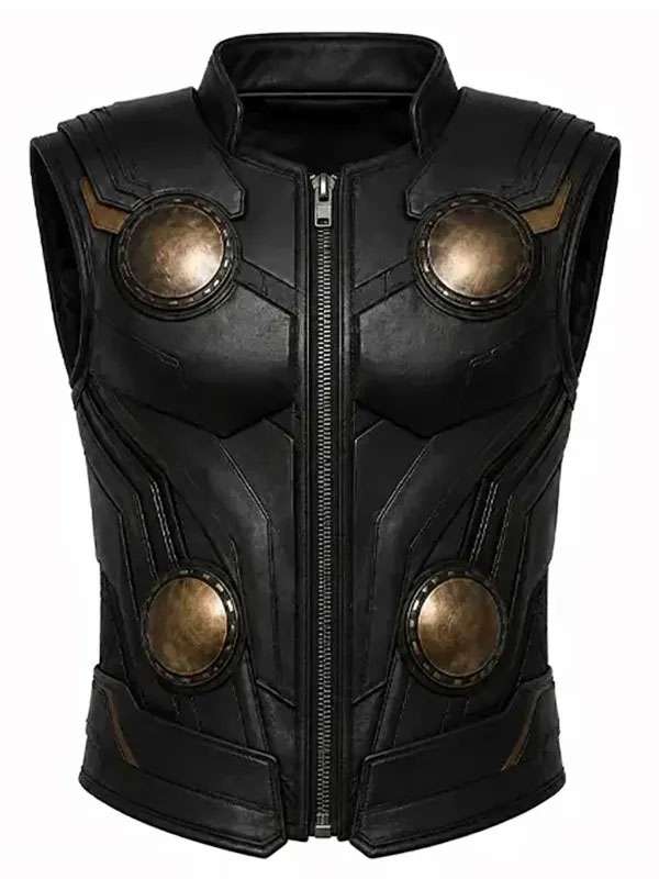 Thor Avengers Doomsday 2026 Black Leather Vest